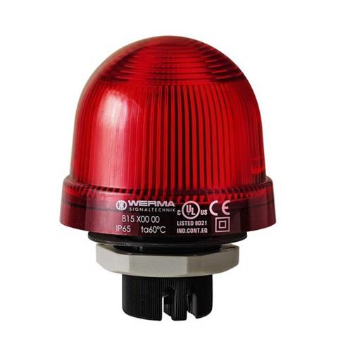 LED Beacon 816 230vAC 1:RED Permanent IP65 iø37 Panel Mounting